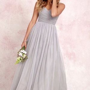 Gray Tulle bridesmaid dress